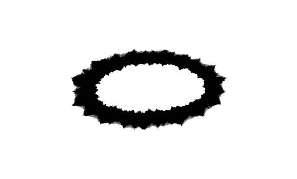 Abstract circular black and white pattern with jagged edges on white background vector