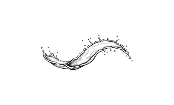 Dynamic black and white ink splash with fluid motion and artistic expression vector