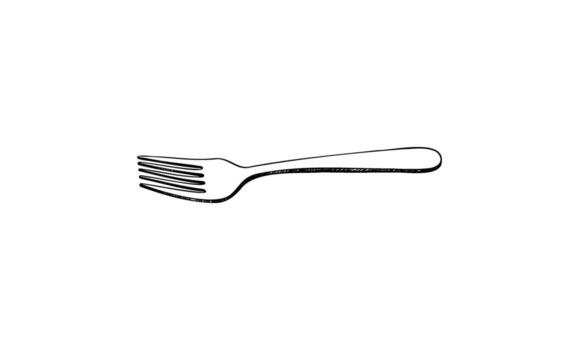 Minimalist sketch of a simple fork on white background vector