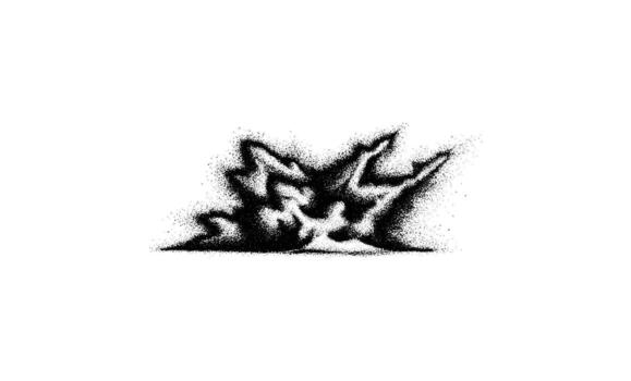 Abstract black and white explosion ink artwork with sharp edges vector