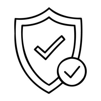 Shield with checkmark symbolizing security and verification vector