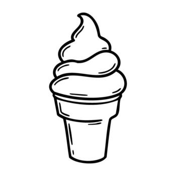 Simple sketch of a delicious soft serve ice cream cone vector