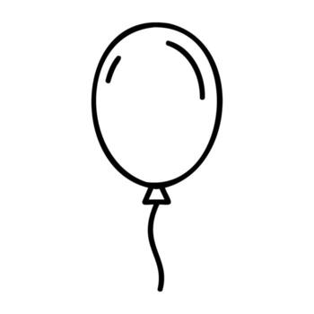 Simple outline of a balloon on a string vector