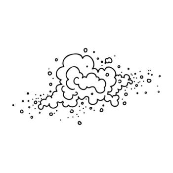Cartoon style exploding cloud with dust clouds and debris vector