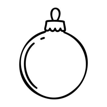 Simple outline of a christmas ornament with hanging loop vector