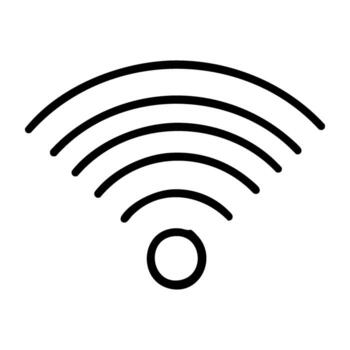 Wifi signal symbol with concentric waves and central dot vector