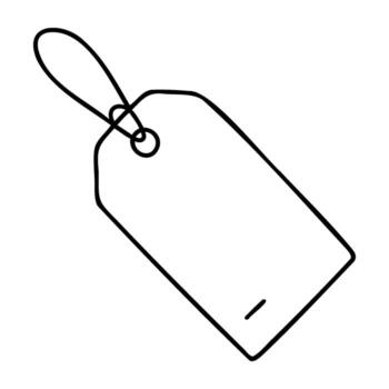 Blank price tag template with string for retail and craft use vector
