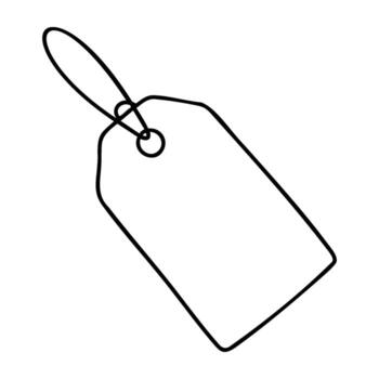 Simple outline of a blank price tag with string vector