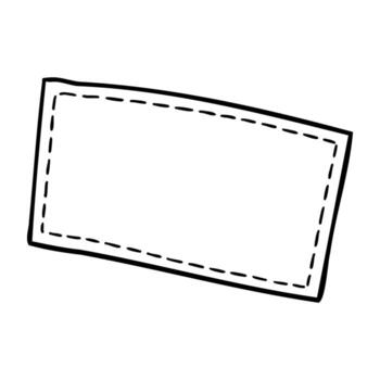 Simple rectangular patch with stitched border outline vector