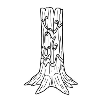 sencillo línea Arte de un árbol maletero con intrincado patrones vector