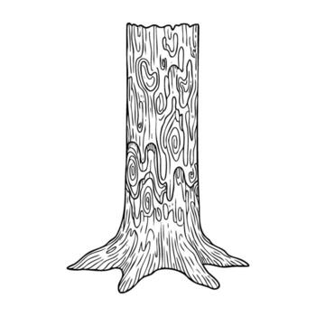 Intricate tree stump with detailed bark patterns vector