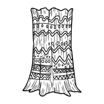 resumen de inspiración tribal árbol tocón diseño con intrincado patrones vector