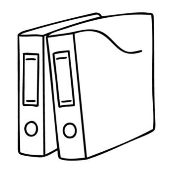 dos oficina aglutinantes para documento organización y eficiente presentación vector