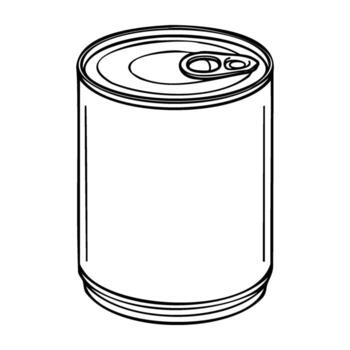 Simple line drawing of a soft drink can with tab highlighted vector