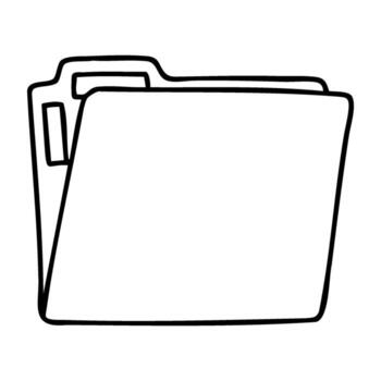 sencillo contorno de un abierto archivo carpeta icono ilustración vector