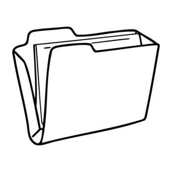 sencillo línea dibujo de un abierto archivo carpeta icono contorno vector