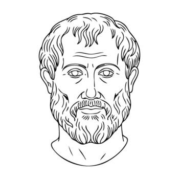 Ancient philosopher line art portrait with beard vector
