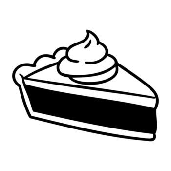 Slice of pie with whipped cream on top vector