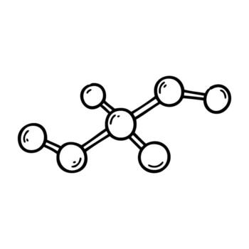 Simple molecular structure diagram of organic molecule with multiple bonds vector