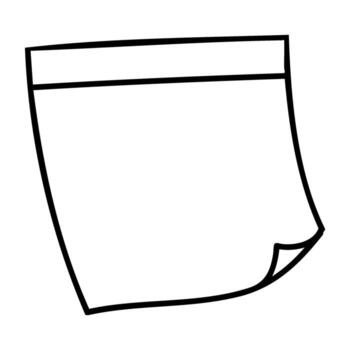 Minimalist empty sticky note illustration with simple lines vector