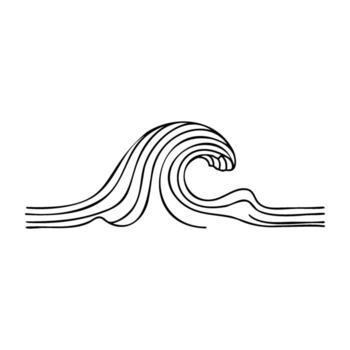 Abstract wave line art design with curved patterns vector