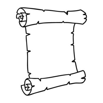 Ancient scroll design with curled edges and blank center vector