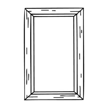 dibujado a mano rectangular de madera marco bosquejo con detallado textura vector