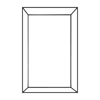 Minimalist geometric shape with rectangular frame vector