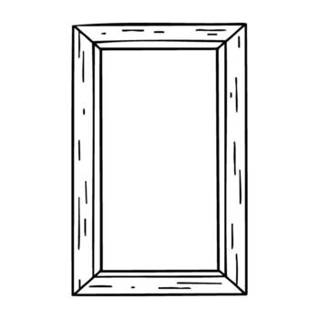 sencillo de madera imagen marco bosquejo en rectangular forma vector