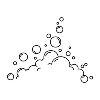 Abstract outline of bubbling foam with various bubble sizes vector