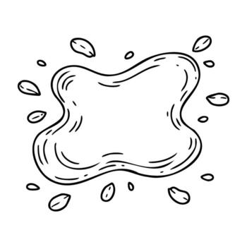 Abstract line art splash design with droplets and fluid shape vector