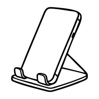 Adjustable mobile phone stand for convenient device viewing vector