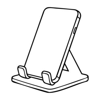 Minimalist smartphone stand supporting modern device on desktop vector