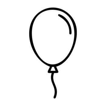 Simple outline of a balloon with string and knot vector