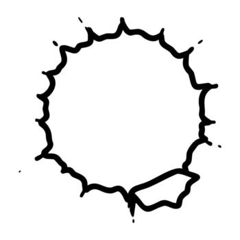 Abstract spiky circular frame with speech bubble element vector