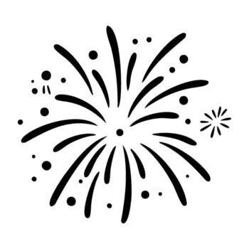 festivo fuegos artificiales monitor ilustración con explotando patrones vector