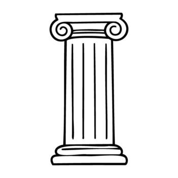 ilustración de antiguo griego iónico columna con rollos vector