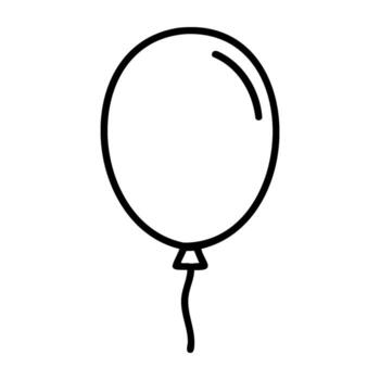 Simple outline of a single balloon with string vector