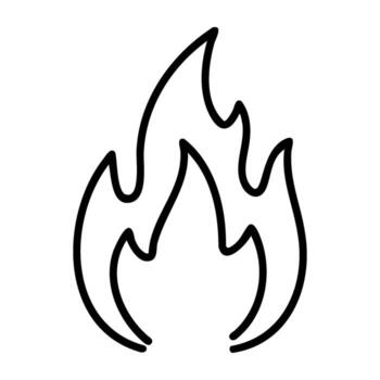 Minimalist line art of flame icon with dynamic curves vector