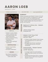 Brown Minimalist Western Chef Resume template