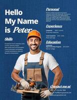modern carpenter resume template design ideas