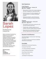 Carpenter Resume Template