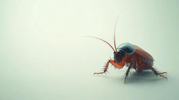 3D render of a cockroach photo