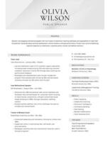 Minimalist Professional Public Speaker Resume template