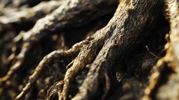 A close up of the roots of a tree photo