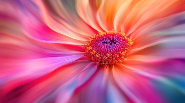 A close up of a colorful flower with a blurred background photo