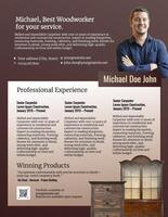 Dark Brown Vintage Resume for Woodworker Service Template