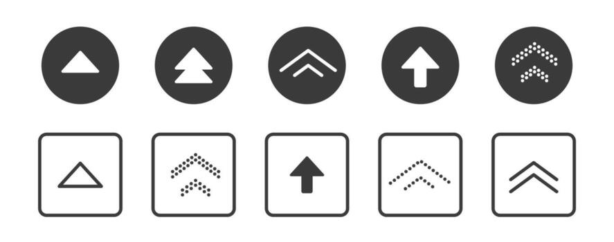 Swipe up ui arrow button, ui scroll symbol. Swipe slide simple minimal line sign. Move button, app interface action. vector