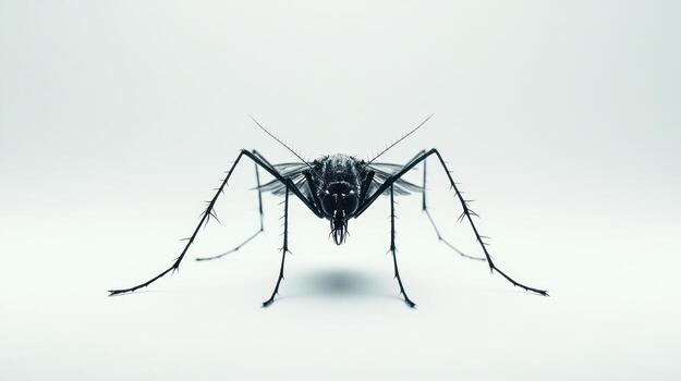 A mosquito is standing on a white background photo
