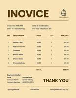 brown minimalist bakery invoice template